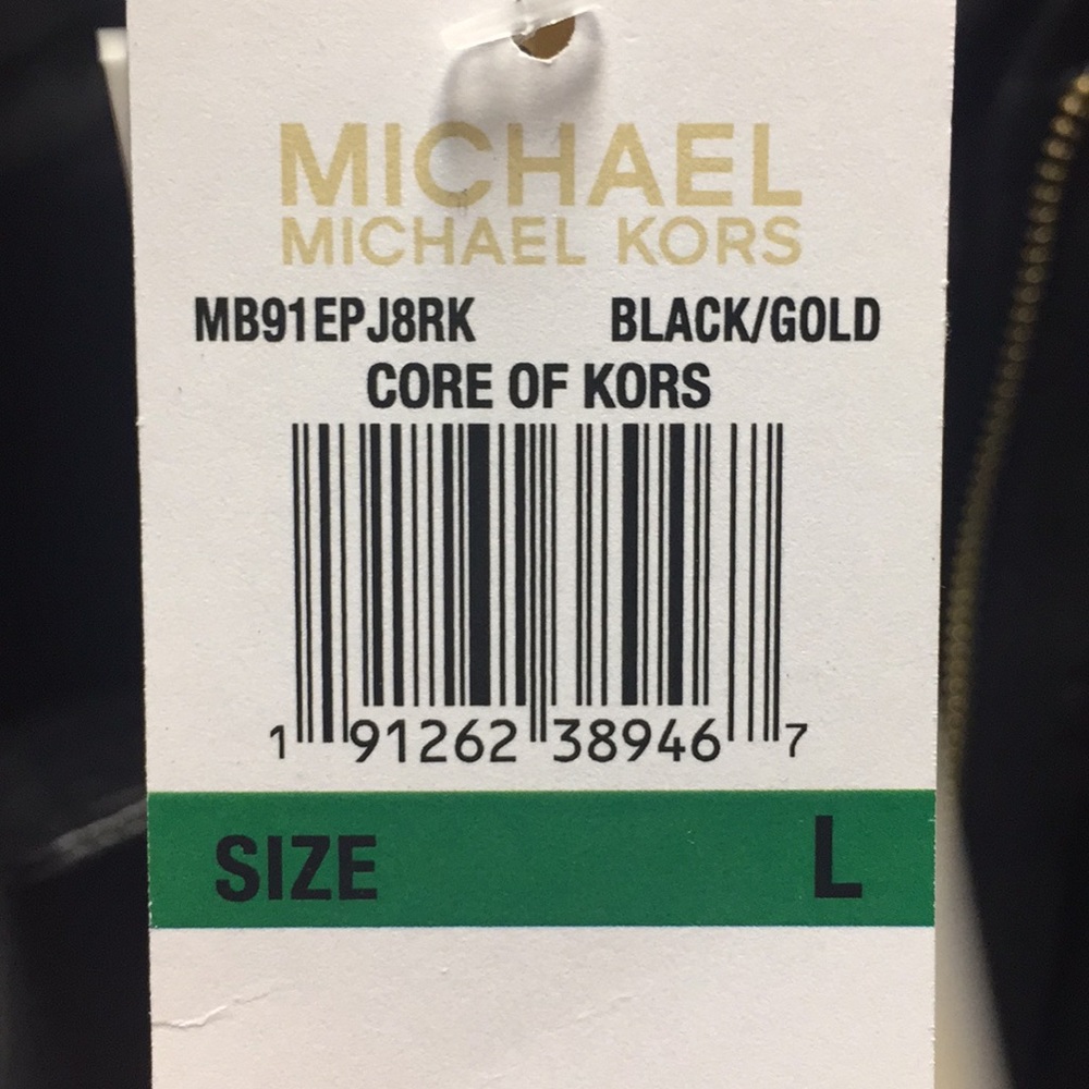 Michael Kors Black Leather Moto Jacket/Gold Zipper - Picture 8 of 8